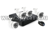 Проводной комплект уличного видеонаблюдения - 4 HD камеры