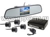 Беспроводной парктроник MasterPark 604-4-WZ с камерой, четырьмя датчиками и монитором 4.3 дюйма в зеркале